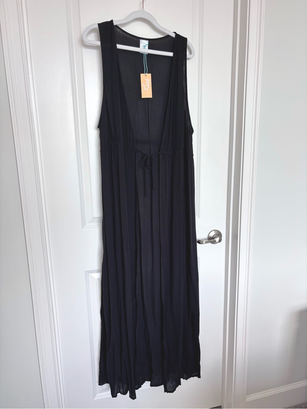 Kona Sol NWT Black Sleeveless Swim Cover Up Maxi Medium Beach Vacation Resort